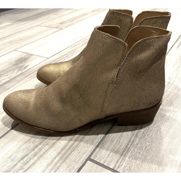 Splendid Hamptyn Gold Metallic Glitter Womens Ankle Zipper Bootie Sz 9 $178 - Picture 5 of 13